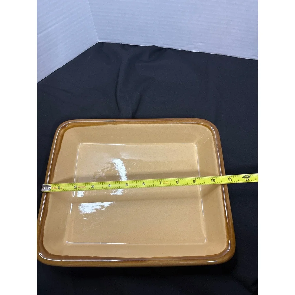 TG Green Granville England Ceramic Small Baking‎ Dish Tan Brown Edge Vintage